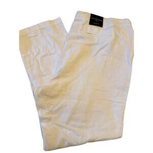 SAKS Fifth Avenue Men's Pants 100% Linen Pockets Buttons Size 2xl Color White